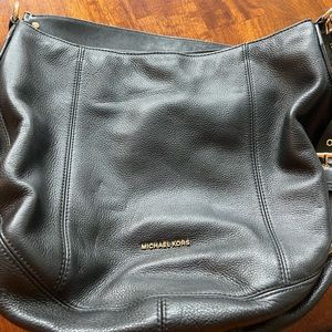 Michael Kors Pebbled Tassel Lunch Black Leather Tote